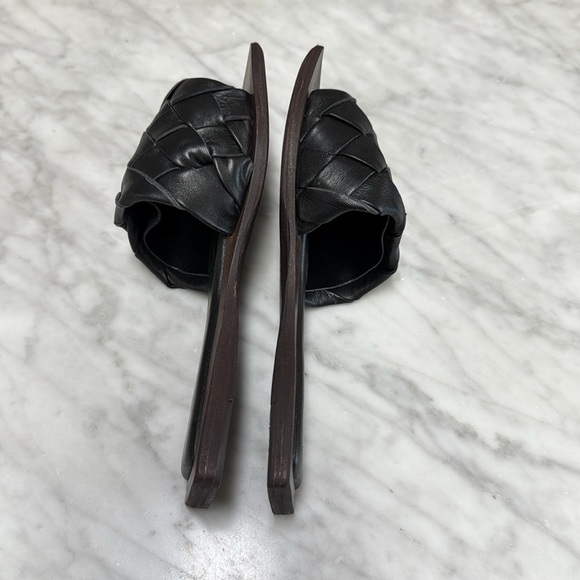 Sam Edelman Black Leather Woven SLip On Flats Size 37 - Picture 5 of 8